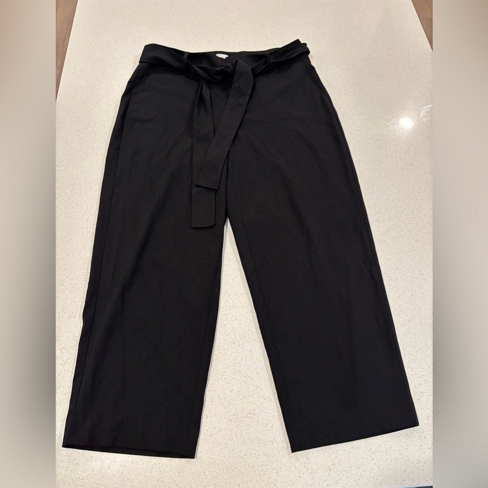 a new day Black Wide Leg Pants with Tie Waist